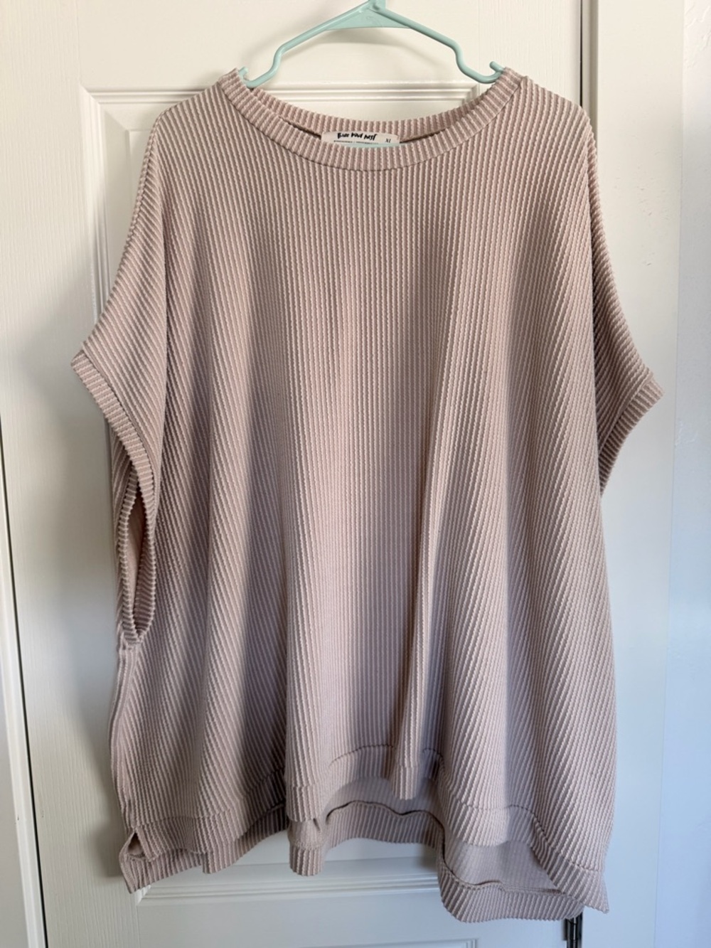 Three Bird Nest Ribbed Tunic Top in Dusty Blush